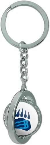Vista 4 de GRAPHICS & MORE Bob Jones University Secondary Logo Keychain Spinning Round Chrome Plated Metal