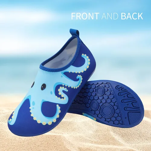 Vista 2 de ATHMILE Zapatos de agua para niños y niñas, de secado rápido, calcetines acuáticos antideslizantes para playa, natación, piscina, deportes al aire