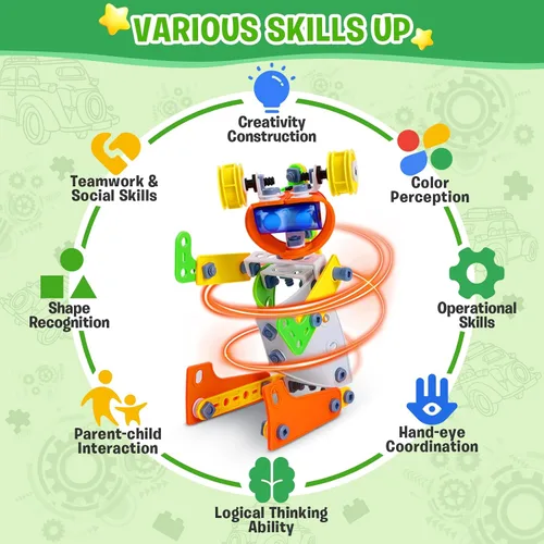 Vista 2 de 164 juguetes de construcción para niños de 4 a 8 a 12 años, actividades educativas STEM, bloques de construcción de bloques de construcción