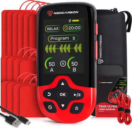 Vista 9 de Unidad TENS Estimulador Muscular Ultra para Alivio del Dolor y Recuperación, Máquina TENS EMS con Modo Estable PMS, Máquina de Estimulación de Doble