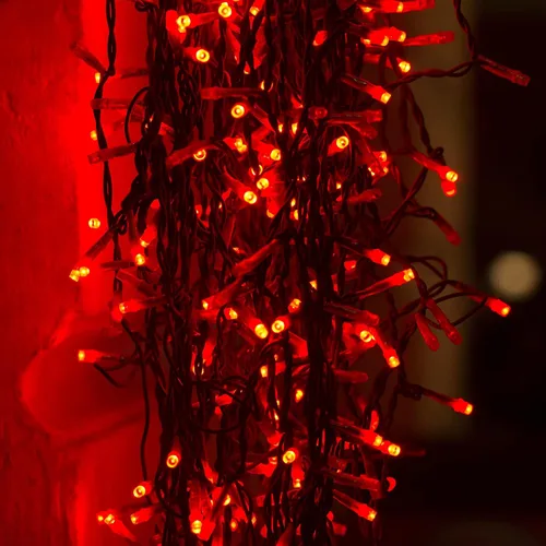 Vista 6 de Twinkle Star Guirnalda de 200 luces LED de Halloween de 66 pies con certificación UL segura para exteriores, luces de hadas enchufables, cable verde