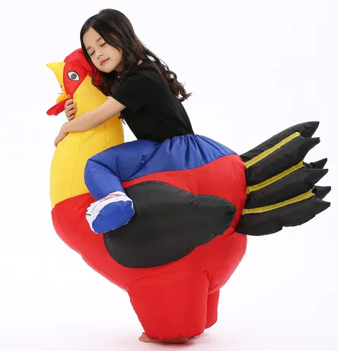 Vista 3 de Disfraz de gallo original, inflable, para Halloween, día de Pascua, 3638 ES