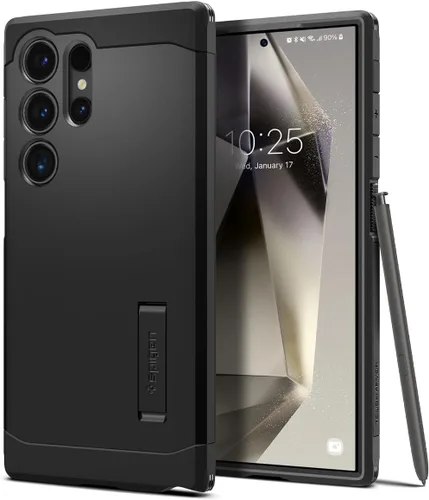 Vista 9 de Spigen Funda Tough Armor diseñada para Galaxy S24 Ultra (2024) [Soporte de apoyo] [Protección de grado militar] - Abyss Green