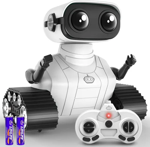 Vista 9 de Hamourd Juguetes robot para niños y niñas, robots emo recargables con control remoto con demostración automática, cabeza y brazos flexibles