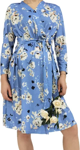 Vista 5 de SUFEINI Conjunto de manta con bata de mamá a juego, bata de maternidad para enfermería, hospital, parto, bata de embarazo, ropa de descanso