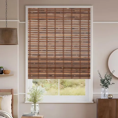 Vista 10 de ALIMOO Persianas romanas de bambú inalámbricas, persianas de bambú para ventanas interiores, hogar y jardín, fácil instalación, 32 pulgadas de ancho