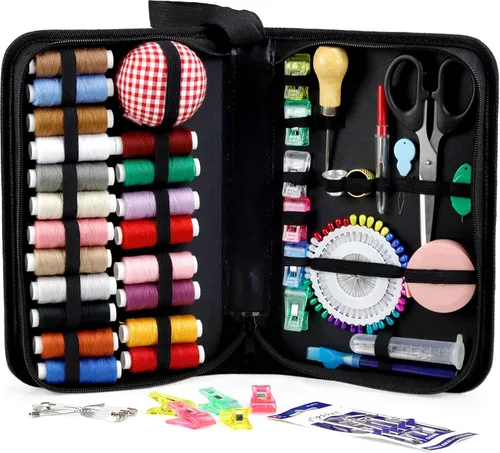 Vista 7 de PLANTIONAL Kit de costura de reparación de tapicería, kit de costura resistente con punzón de costura, desgarrador de costura, agujas de coser a