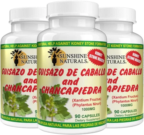 Vista 11 de Sunshine Naturals Chanca Piedra con Guisazo de Caballo, Hierba Tradicional Rompe Piedras, Suplemento de Apoyo para el Riñón y el Tracto Urinario