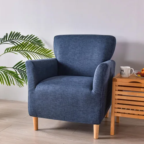 Vista 2 de HAOYONG - Funda elástica de terciopelo para silla de banquete, fundas para sillas de 1 pieza, fundas para sillones de sofá, funda suave para sillón