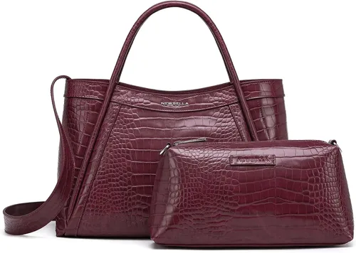 Vista 29 de NEWBELLA Kelly Bolsa Tote de Cuero Vegano para Mujeres - Elegante Bolsa Versátil de Transporte con Asa Superior, Bolso de Hombro Hobo con Monedero