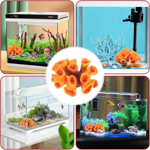 Vista 4 de Ipetboom Acuario Arrecife de Coral Ornamento Resina Peces Plantas de acuario Peces Habitat Paisaje Subacuático Plantas de Mar Modelo para Betta Fish