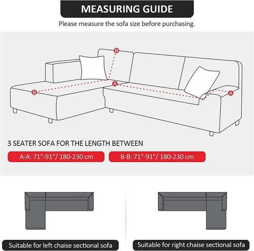 Vista 5 de MIFXIN Fundas para sofá modular en L, 2 piezas, elásticas, suaves, de 3 asientos, en forma de L, para sofá esquinero, protector de muebles para sala