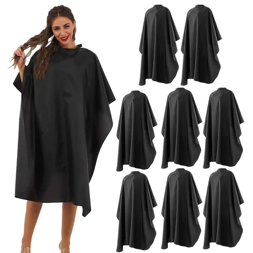 Vista 9 de Paquete de 5 capas de nailon negro impermeables para corte de pelo para hombres