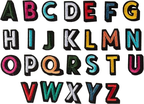 Vista 9 de Bright Creations Letras y parches para planchar – 104 piezas, 1.4 x 1 in, bordado multicolor – Parches de letras para planchar para ropa y mochilas