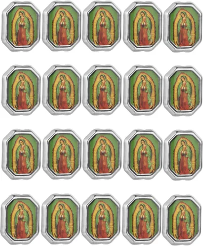 Vista 9 de COTTVOTT 20 cuentas espaciadoras de Nuestra Señora de Guadalupe de San Judas para bricolaje, rosario, collar, pulsera, joyería, abalorios, parte
