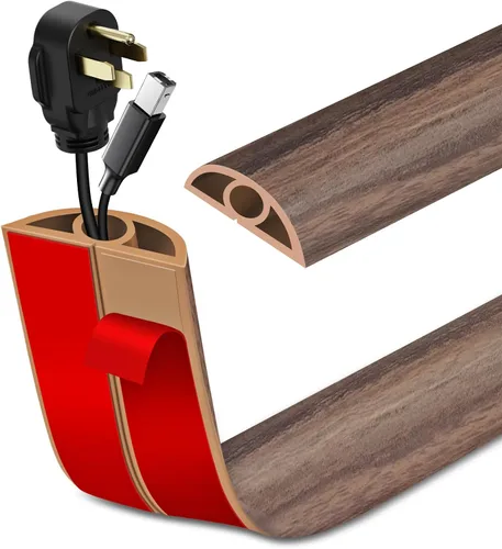 Vista 24 de Cubierta de Cable para Piso Autoadhesiva Ocultador de Cables Cubiertas de Cable de Extensión para Piso Protector de Cable de Alimentación para Piso