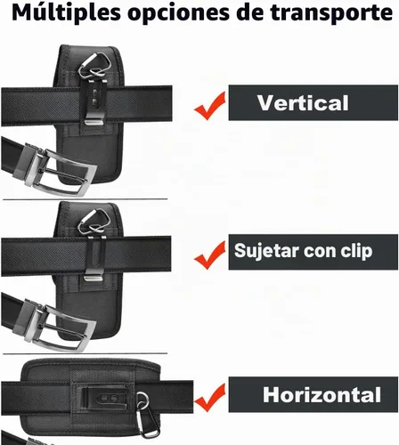 Vista 3 de Funda para Teléfono Móvil de Nylon con Clip para Cinturón, Compatible con Samsung Galaxy S25 FE S24 Ultra 5G S23 Plus S22 S21 S20 Note 20 A16 A15