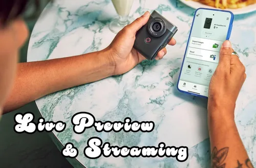 Vista 6 de Canon PowerShot V10 Cámara compacta para vlogging, sensor CMOS de 1 pulgada, transmisión de video 4K, lente de zoom de ángulo ancho integrado, LCD
