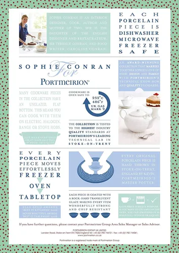 Vista 4 de Portmeirion Sophie Conran - Asador cuadrado blanco Sartén para horno de 11 pulgadas Cacerola profunda Hecho de porcelana fina Apto
