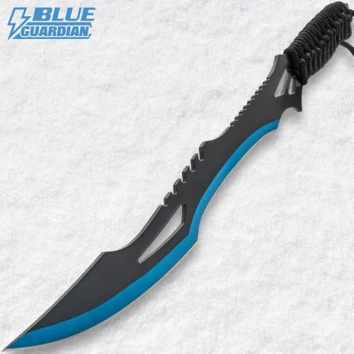 Vista 5 de BUDK Blue Guardian - Juego de machetes gemelos con funda Cuchillas de acero inoxidable de 11 pulgadas