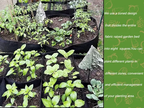 Vista 6 de Bolsas de cultivo de tela transpirable y duradera de 128 galones, macetas de tela no tejida resistentes de 3 x 6 pies para verduras y flores