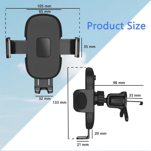 Vista 3 de Universal Car Vent Phone Holder for iPhone 17 Pro Max and More,30PCS 2026 Upgraded Clip, Triangular Stable Structure, 360° Rotation Adjustable