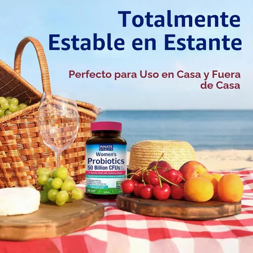 Vista 7 de Innate Vitality Probióticos para mujeres, 50 mil millones de UFC, 17 cepas probadas, 60 cápsulas vegetales, formuladas con prebióticos y extracto
