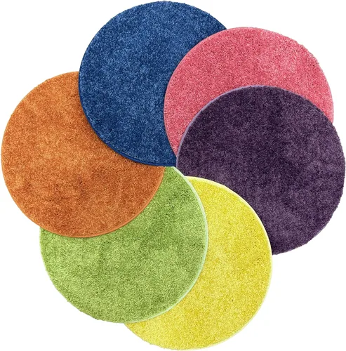 Vista 4 de Koeckritz Rugs Bright - Juego de 6 asientos circulares de 18 pulgadas