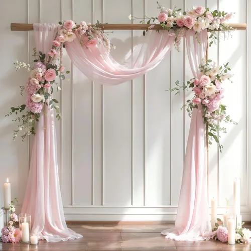 Vista 41 de Cortinas de telón de fondo transparentes para arco de boda de 28 pulgadas x 19 pies Negro