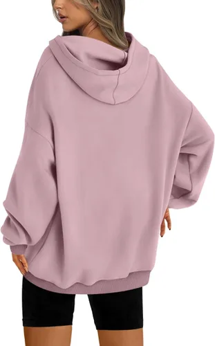 Vista 2 de EFAN Sudaderas con capucha de gran tamaño para mujer, sudaderas de forro polar con capucha, suéteres casuales y cómodos, ropa de moda de otoño 2023