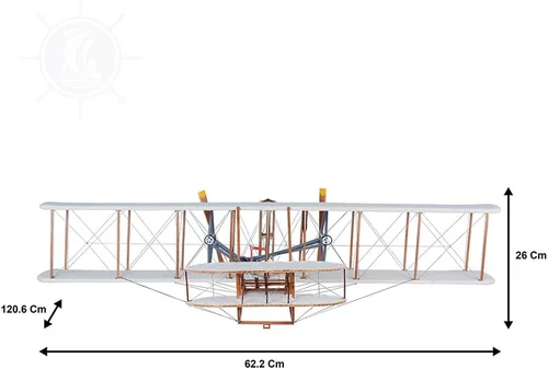 Vista 12 de Old Modern Handicrafts 1903 Wright Brother Flyer - Escala 1:10 - Modelo de avión - Modelo de avión de madera de calidad de museo para el hogar