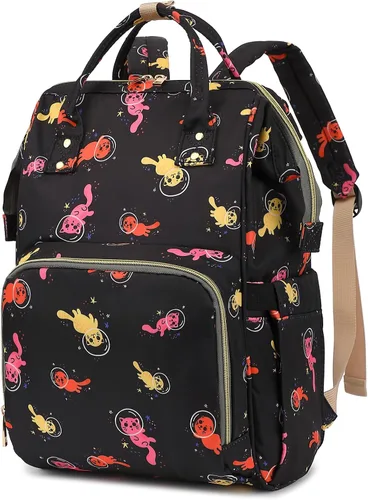 Vista 7 de Mochila de mariposa para laptop para mujeres y hombres, mochila escolar universitaria de 15.6 pulgadas para trabajo, escuela, viajes, negocios