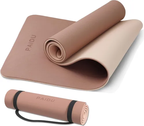 Vista 13 de PAIDU Yoga Mat Non Slip Anti-tear,extra thick-2/5 inch（10MM）High Resiliency Professional POE Yoga Mats for Women Men Kids,72"x24"inch,Workout, Yoga