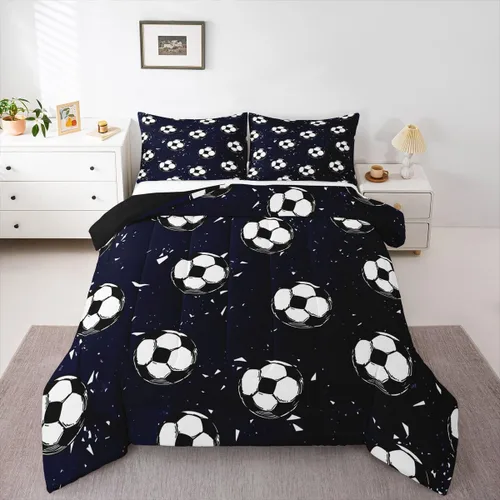 Vista 20 de Feelyou Juego de edredón de baloncesto para niñas y niños, juego de ropa de cama con juegos de pelota, decoración de habitación, regalo para amantes