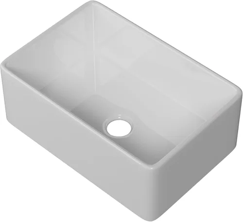 Vista 21 de Miuara Farmhouse - Fregadero de cocina frontal con delantal de arcilla refractaria de hueso de 33 x 18 pulgadas For kitchen, Heavy duty fireclay