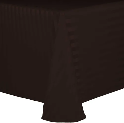 Vista 40 de Ultimate Textile Mantel ovalado de rayas satinadas (59.8 x 83.9 in), color marrón oscuro Espresso