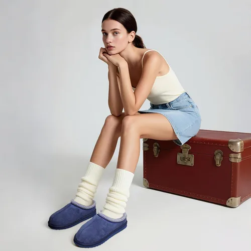 Vista 2 de Pantuflas para mujer, peludas, acogedoras, de tobillo corto, para interiores y exteriores, muletas peludas y cálidas, zapatillas de casa lindas