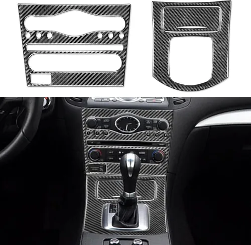 Vista 13 de NVCNX Real Premium Kit de Moldura de Consola Interior de Fibra de Carbono Cubierta de Panel de Engranajes Panel AC CD Tablero de Coche Compatible