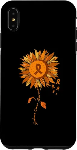 Vista 11 de Funda para iPhone 17 con cinta naranja y girasol de conciencia sobre la leucemia