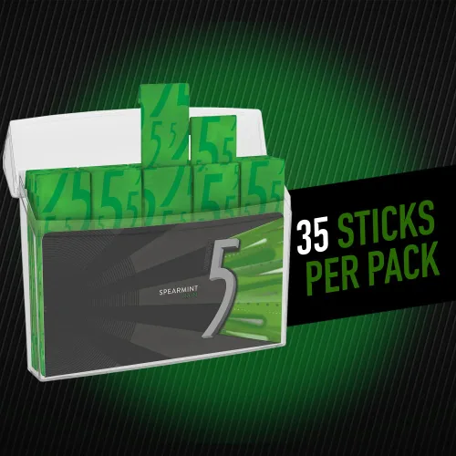 Vista 5 de 5 GUM Goma de mascar Spearmint Rain sin azúcar, paquete de 35 barras