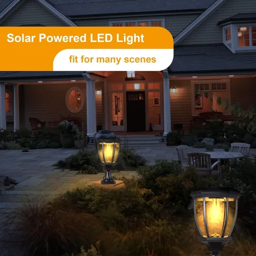 Vista 7 de Kendal Lámpara de luz LED accionada solar al aire libre grande (negro-8408-2packs)