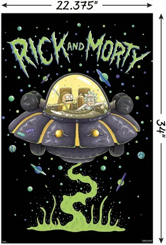 Vista 3 de Trends International Rick And Morty - Póster de pared de barco, 22.375 x 34 pulgadas, versión sin marco