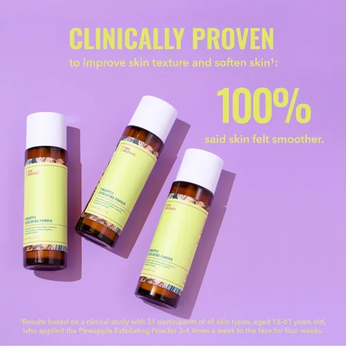 Vista 4 de Good Molecules Polvo exfoliante de piña de 2.1 onzas, exfoliante facial suave, limpiador, exfoliante con enzimas para una piel brillante, clara