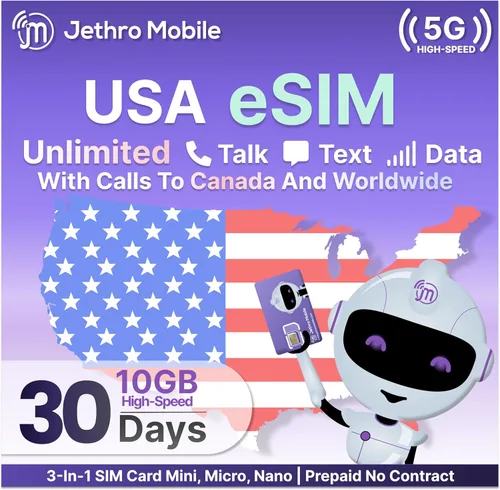 Vista 8 de Jethro Mobile Plan prepago – 30 días de conversación y texto ilimitados + 10 GB de datos de alta velocidad Funciona con iPhone, Android