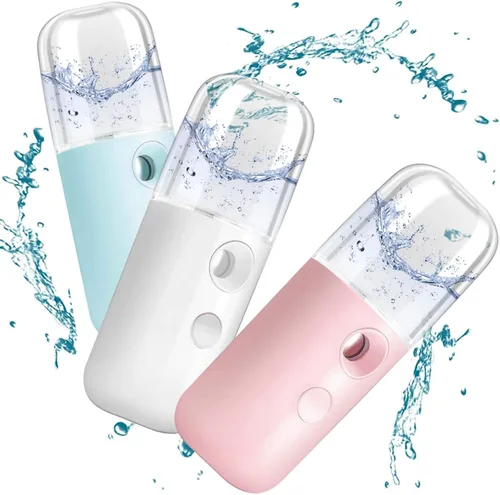 Vista 8 de GIVERARE Nano Vaporizador Facial, Mini Vaporizador de Mano, Vaporizador Recargable por USB, Tanque de Agua Visual de 30ml, Hidratante y Humectante