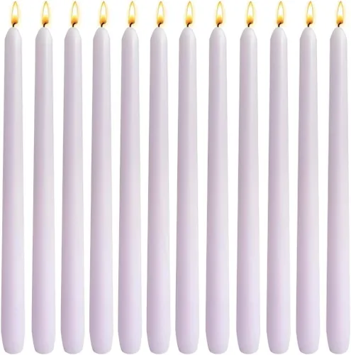 Vista 21 de 100 velas de iglesia con protectores de goteo para servicio devocional de vigilia a la luz de las velas, caja de 100 velas, blancas sin aroma de 5