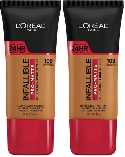 Vista 25 de L'Oreal Paris Cosmetics Makeup Infallible Pro-Matte - Base líquida de larga duración, True Porcelain, 1 onza líquida.