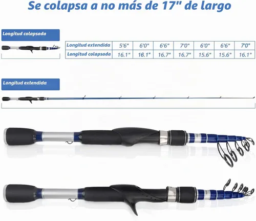 Vista 4 de KastKing Compass Telescopic Fishing Rods and Combo, Easy to Travel