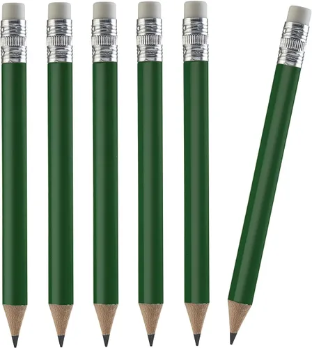 Vista 8 de TH Golf 100 piezas de lápices de golf, lápices mini de medio tamaño de 4 pulgadas con goma de borrar, madera afilada, mini redondos para escuelas