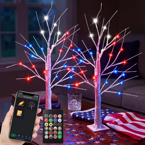 Vista 7 de Lámpara LED inteligente RGB con diseño de árbol de cerezo, bonsái iluminado por USB de 16 pulgadas para escritorio, temporizador de sincronización